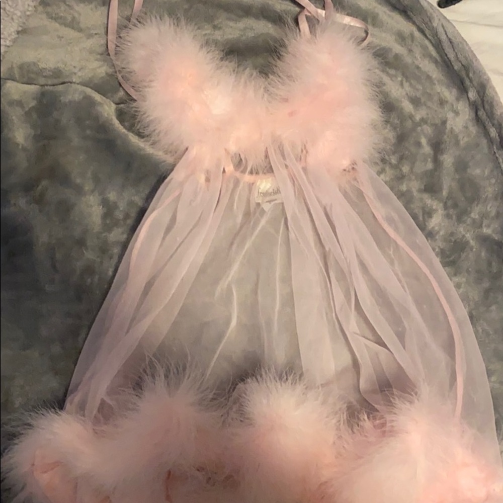 Valentine’s pink fluffy lingerie